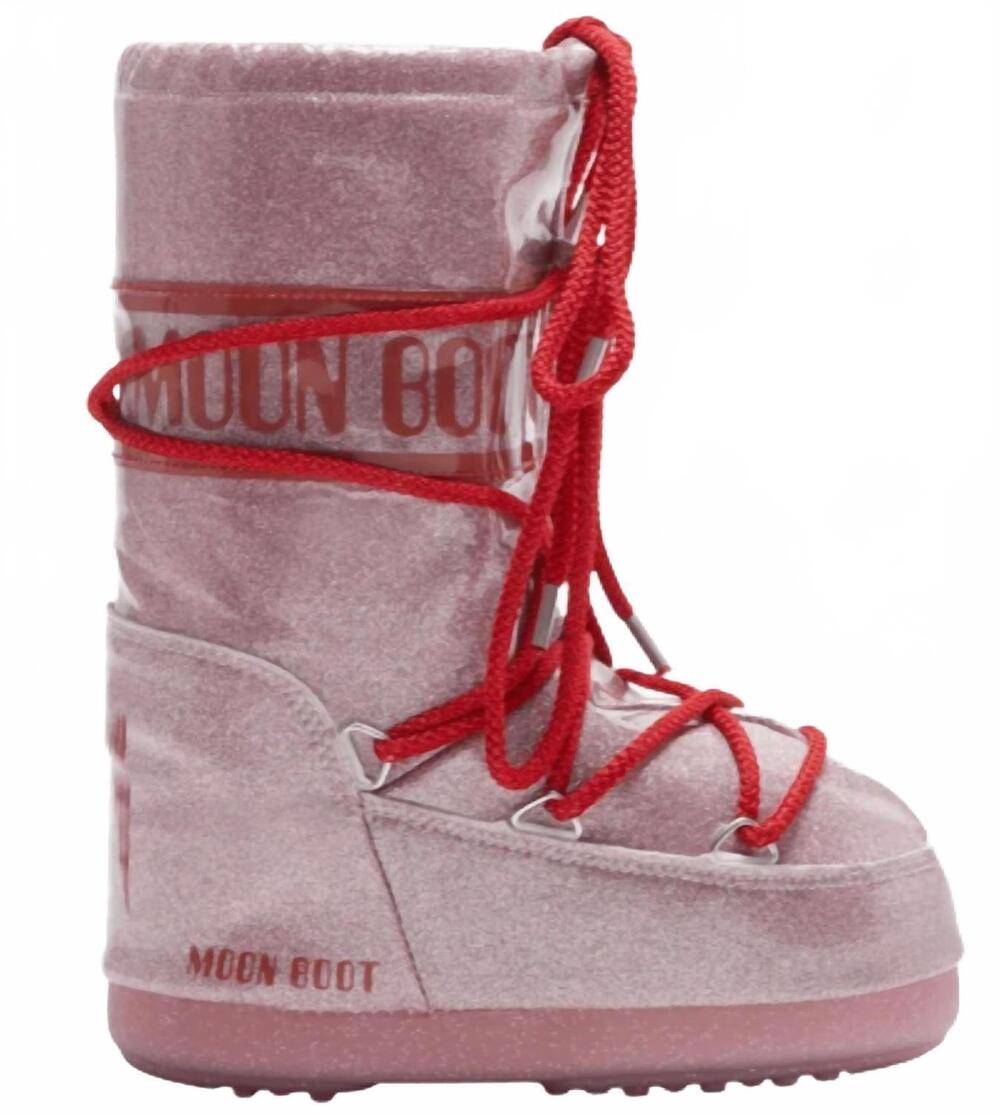 NEW MOON BOOT women's icon glitter boots in pink